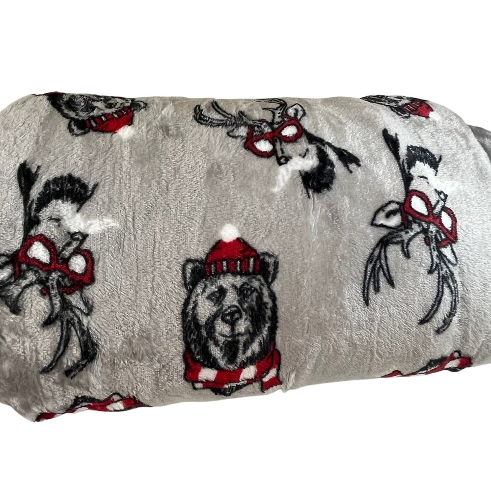 North Pole Trading Oversized Velvet Plush Throw Blanket  Deer Bear Christmas